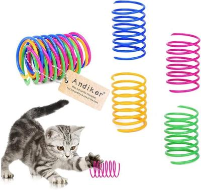 China Hot Selling 4pcs Cat Spiral Spring Heavy Plastic Cat Toy Goods Stocked From Amazon Interactive for sale