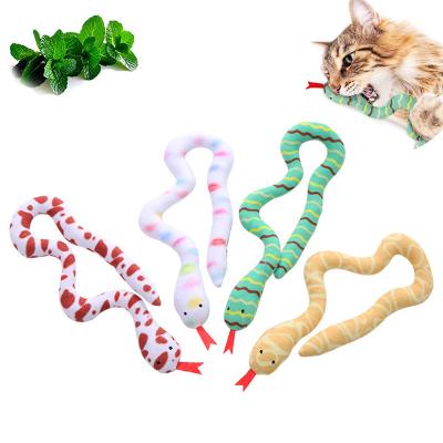 China Hot Selling Stocked Toy Snake Catnip Chew Cat Pet Supplies Wholesale Plush Toy Interactive Toy for sale