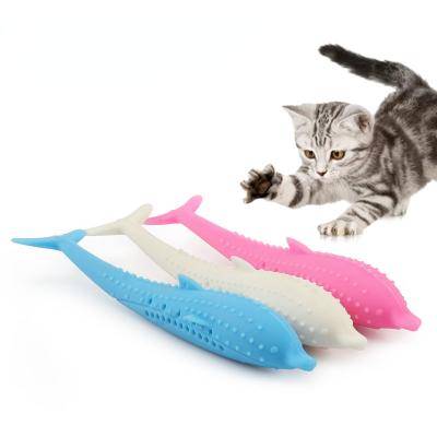 China Hot Selling New Amazon Silicone Catnip Catnip Silicone Catnip Catnip Fish Cats Toothbrush Fish Chew Toy Interactive Stocked Toy Fish Molar Teeth Clean for sale