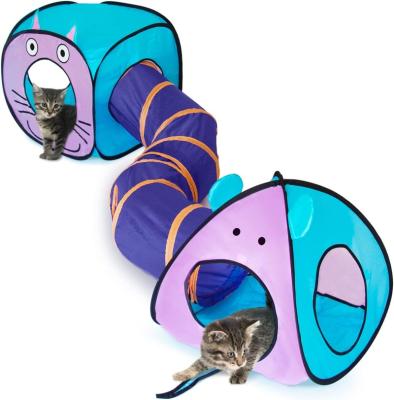 China Stocked 3 in 1 Collapsible Cat Tunnel for Indoor Interactive Cat Toy with Play Ball for sale