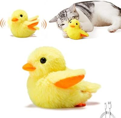 China Stocked Washable Soft Wings Waving Pet Duck Toys Catnip Interactive Rechargeable Plush Toy For Dog Puppy Cat Kitten Playing for sale