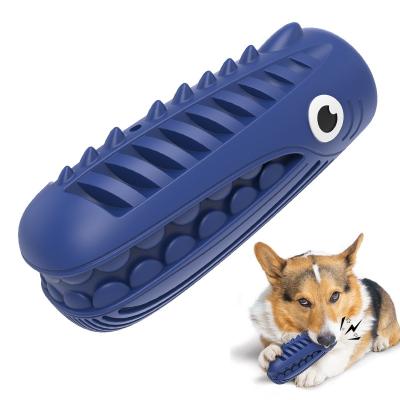 China Stocked Rubber Molar Rod Crocodile Dog Toy Tough Dog Toothbrush Pet Products Dog Toys for sale