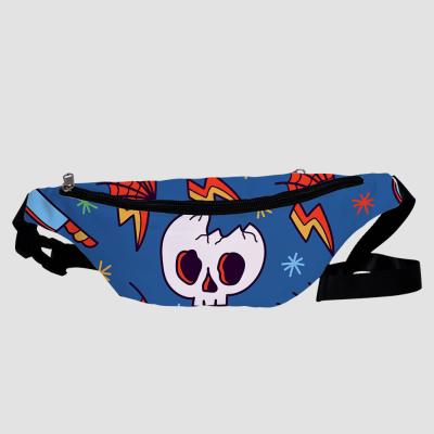 China 2021 Water Proof Sports Bags Skull Pattern Waterproof Wholesale Package Pussy Running Waist Belt Cangurera Custom For Ladies Men Tote Bag for sale