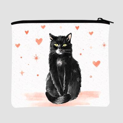 China Wholesale Custom Cat Logo Waterproof Small Pouch Organizer Cosmetic Travel Make Up Bag for sale