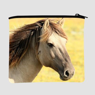 China Waterproof Custom Sublimation Coin Purse Men's Mini Zipper Horse Designer Clutch Wallet Pocket for sale