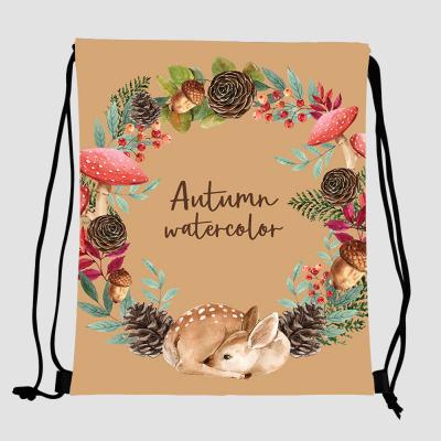 China Thanksgiving Day Custom Waterproof Nylon Canvas Basketball Bag Logo Drawstring Backpack for sale