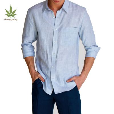 China Breathable Hemp Shirt Men Shirt Camisas Sustainable Eco Friendly Long Sleeve 100% HempSpring Casual Shirt for sale