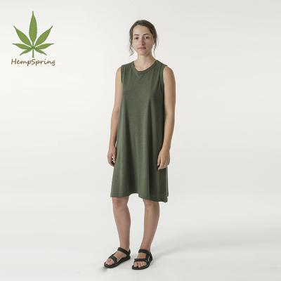 China High Quality Hempspring Hemp Woman Tank Dress Women's Tank Dress Cotton Breathable Organic Material Hemp Dress for sale