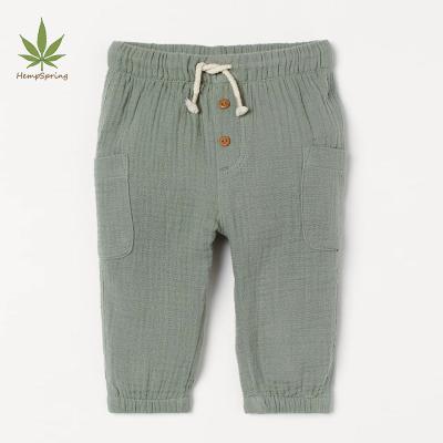 China Baby HempSpring Pant Breathable Pure Linen Toddler Pants Organic Cotton Pull-On Pants for sale