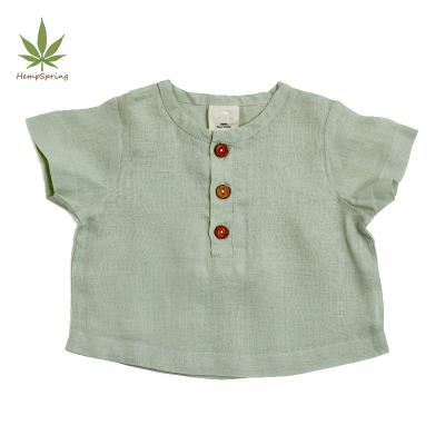 China HempSpring Viable Tee 100% Pure Canvas Breathable Canvas T-shirt Toddler Tee For Kids Infant T-shirt Henley Canvas Shirt for sale