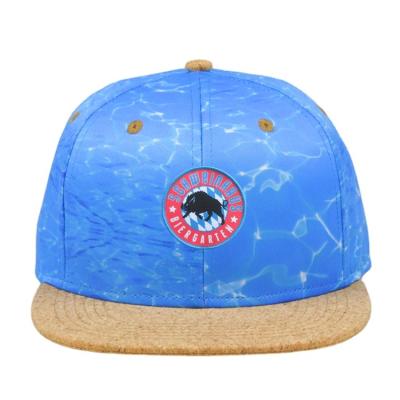 China Wholesale COMMON Snapbacks Vintage Digital Printed Patch Woven Cork Brim Snapback Hat With Flat Cap for sale