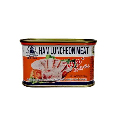 China 200g canned canned pork ham luncheon meat 85% quality easy open mouth for biscuit wholesale for sale