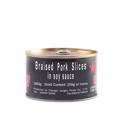 China No Cooked Canned Artificial Colors Hot Selling Braised Pork Slices 380g Per Made In China Best Price Wholesale for sale