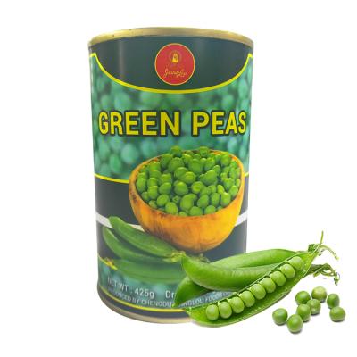 China No Colors Peas Custom Order Artificial Vegetable Canned Round Tin Can 425g*24 Long Storage Healthy Span for sale