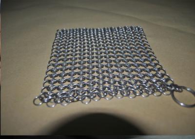 China Kitchen 304 Stainless Steel Chainmail Scrubber Rectangle 10mm , Size Custom for sale