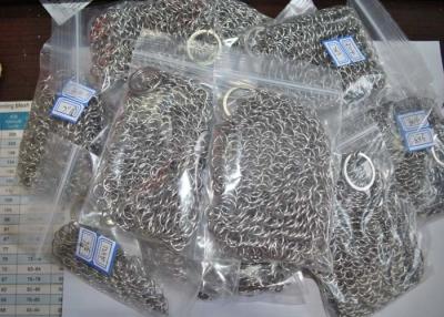 China Custom Pan Stainless Steel Chainmail Scrubber 10mm Outside Diameter , Eco Friendly for sale