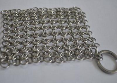 China Round Stainless Steel Ring Mesh / Chainmail Scrubber For Cleaning Kitchenware for sale