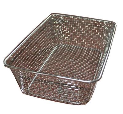 China Food grade Woven Wire Metal Wire Basket , Stainless Steel Wire Mesh Baskets for sale