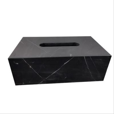 China 2020New style old fashion home stone natural marble tissue paper box for home decor for sale