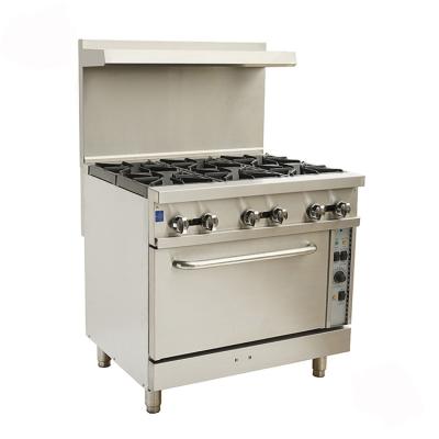 China Retail Commercial 36 Inch Gas Cooking Range 6 Burner with Convection Oven RGR36C for Hotel for sale