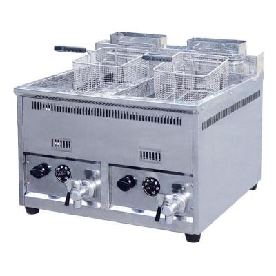 China Other Commercial Table Top Gas Double Tank 2 x 8L Deep Fat Fryer for sale