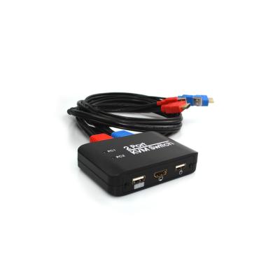 China Support 2 KVM switch usb hdmi kvm switch 2 port support U port IR line control 4K 60HZ left disk hdmi usb for sale