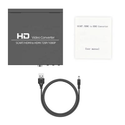 China AOEYOO SCART /HDMI Metal to HDMI Converter Adapter Box Video-Audio Metal with SCART/HD Switch, PAL/NTSC Video Scaler, 1080P/720P for sale