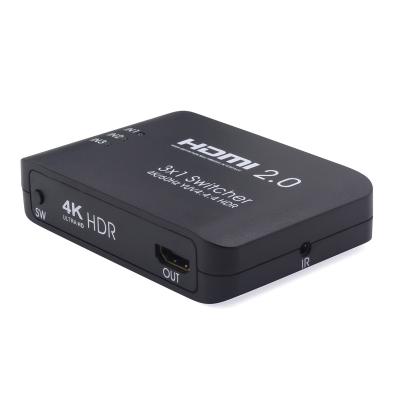 China best 4k hdmi switch 3 hdmi switch 3 ports 4K 60Hz HDR YUV 4 at 1:4:4 102.5x 69.5x 23mm for sale