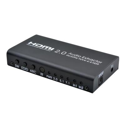 China 4K/60Hz hdmi switcher with audio audio extractor optical r L YUV4: 4:4 HDR with ARC function 3D HDMI 2X1 switcher 114*62*19 mm for sale