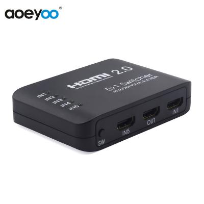 China AOEYOO auto hdmi switcher 5 in 1 hdmi switcher 4k 60hz hdr 5x1 hdmi switcher 3D 102.5x 69.5x 23mm for sale