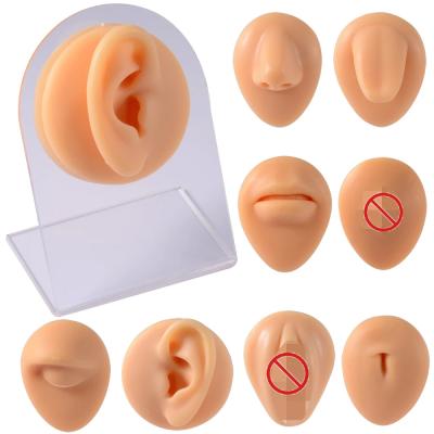 China Cute Silicone Simulation Flexible Model For Jewelry Display Belly Rings Ear Eye Nipple Rings Send Transparent Display Rack for sale