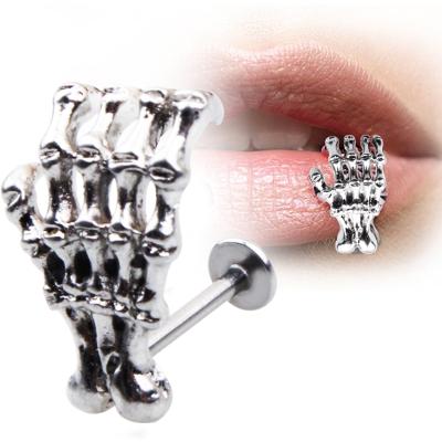 China 10Pcs/Set TRENDY Surgical Steel Lip Earring Pierced Jewelry Labret Ring Lip Piercing Cartilage Piercing for sale