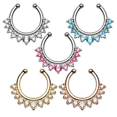 China Cute Design Angel Number cc Clip On Nose Rings Clap Non Piercing African Gold I Sniff Stud Jewelry for sale