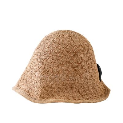 China Fashion\Wholesale Summer Straw Felt Hat Bucket Beach Hat New Design Comfortable\Durable Women With Bow Decoration for sale