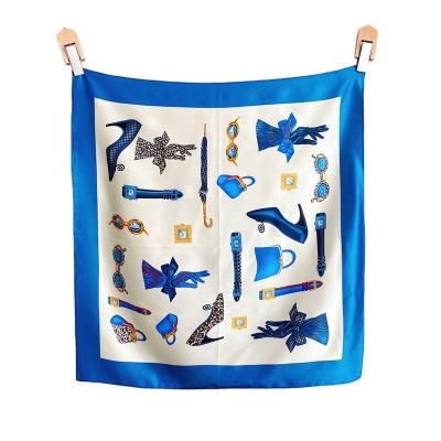 China New Design China Women's Fashion Scarf Silk Scarf Patterns Square Casual Soft Elegant Silk Custom Silk Scarf for sale