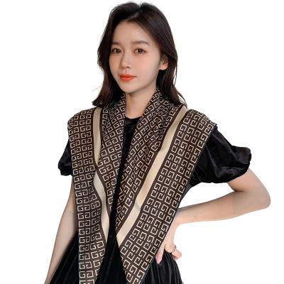 China Wholesale Square Women Summer Shawl Neck Tie Luxury Printed Soft Silk Square Scarf Small for sale