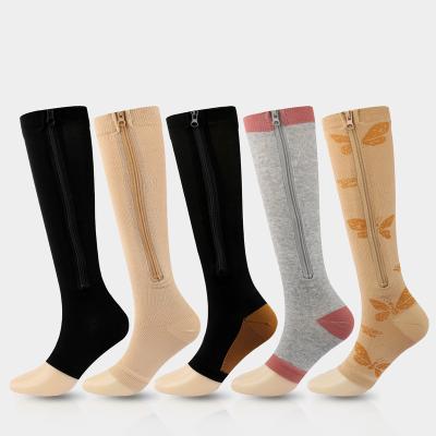 China Breathable Compression Stockings Elasticity Vein Zipper Medical CY Tube Socks for sale