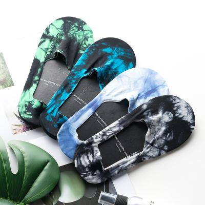 China CY QUICK DRY wholesale anti-slp summer thin silicone men fashion dye tying ankle socks for sale