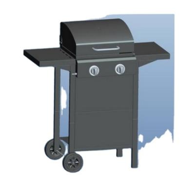 China Easily Assembled Mobile Two Burner Barbecue Grill for sale