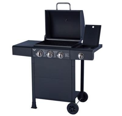 China Easily Assembled Three Burners Plus Outdoor Side Burner Gas BBQ Grill for sale