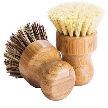 China Sustainable Bamboo Dish Scrub Brushes , Kitchen Wood Cleaning Scrubbers for sale