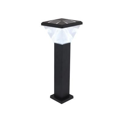 China Waterproof Garden Post PC Aluminum Lampshade Lawn Outside Outdoor Solar LED Garden Squarepillar Light for sale