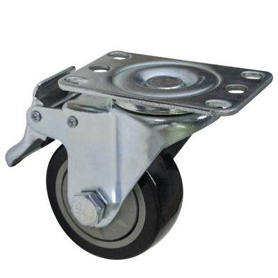 China swivel & 3/4/5 Inch Swivel Caster Rigid Wheels With Side Brake 360 ​​Degree Heavy Duty Casters With Iron Core Top Plate for sale