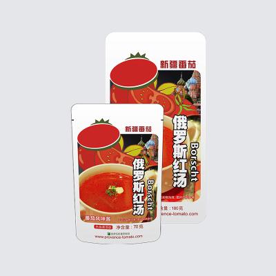 China 70g Beutel mit konzentrierter Tomatenpuree für russische Rote Suppe / Nudeln / Hot Pot zu verkaufen