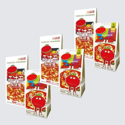 China 50g Garlic Spaghetti Sauce Tomato Ketchup Glass Bottle Sweet And Tangy for sale