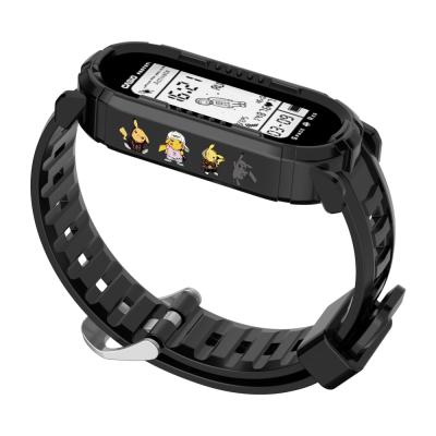 China New Design Soft Pure Black Cartoon TPU Watch Band, For xiaomi MI Band 3/4/5/6 for sale