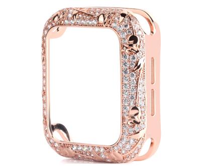 China Zinc Alloy Applicable To Apple iwatch2 3 4 5 6 Watch Diamond - Case Sheath Tulip Encrusted Shell for sale