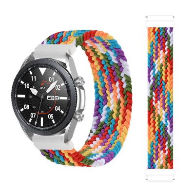 China Fabric 20mm 22mm Quick Return Spring Bar Braided Nylon Watch Band Strap For Huawei Samsung Watch for sale