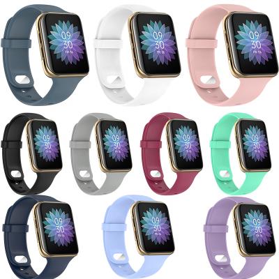 China Water Resistant Soft Silicone Sport Watchband For Oppo 42 46 Colorful Smart Watch Band 1 Wristband Sports Band Strap Watch Accessories for sale