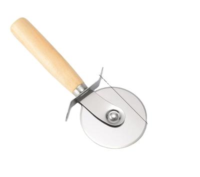 China Stocked hot sale food grade pizza cutter wheel pizza cutter with wooden handle for sale